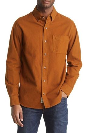 Schott NYC Heather Flannel Long Sleeve Button-Up Shirt in Coyote at Nordstrom, Size Small
