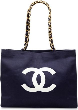 Chanel Navy Canvas Tote Bag (Pre-Owned)
