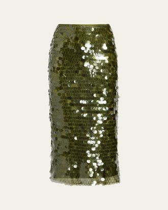 Cinq &agrave; Sept Calista Sequined Pencil Skirt