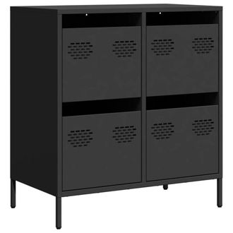 Berkfield Home Sideboard&not;Black 68x39x73.5 cm Cold-rolled Steel in Black