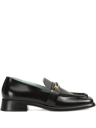 Sergio Rossi 25mm Bitt leather loafers - women - Calf Leather/Calf Leather/Rubber/Calf Leather - 36.5 - Black