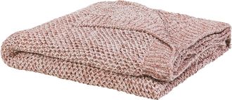 Beliani Beliani - Manta De Punto De Chenilla Rosa 150 X 200 Cm Dormitorio Sala De Estar Suave Felpa Haifa