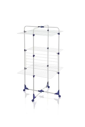 Leifheit Standtrockner, Blau, Weiß, Metall, 68x68x126 cm, klappbar, Haushalt & Kleinelektro, Wäschepflege, Wäscheständer