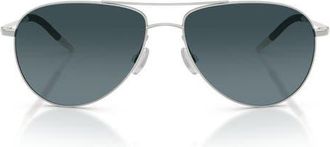 Oliver Peoples Benedict 59mm Photochromic Gradient Aviator Sunglasses in Silver /Blue Gradient Polar at Nordstrom