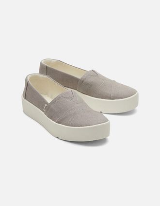 Toms Womens TOMS Verona Textile Womens Light Grey Trainers - Size: 5