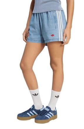 adidas Striped Denim Shorts in Light Blue at Nordstrom, Size X-Small