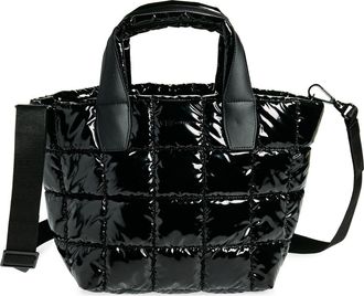 VeeCollective Small Porter Water Resistant Quilted Recycled Nylon Tote in Black Vinyl at Nordstrom