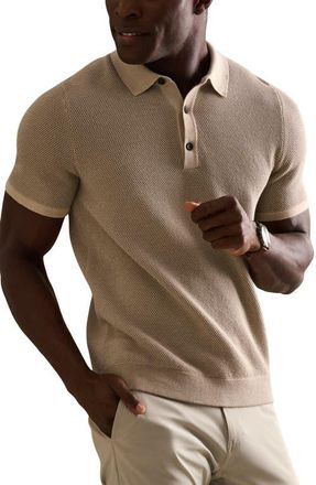Rhone Mercer Knit Polo in Bone at Nordstrom, Size Xx-Large