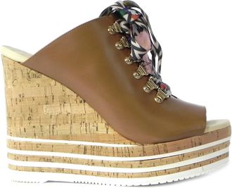 Hogan Wedge Clogs en Mules - Dames - Sleehakken - Bruin - 36 EU - Schoenen