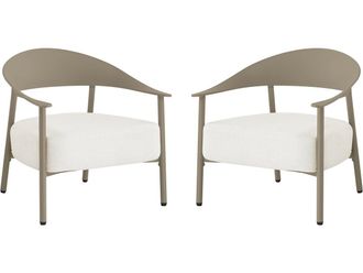 Habitat et Jardin Lote De 2 Sillones De Jard&iacute;n c&eacute;ora De Pl&aacute;stico Y Metal - Topo