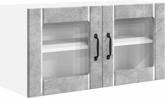 vidaXL Mueble De Cocina Con Estante Gris Concreto 80 X 31 X 40 Cm Vidaxl