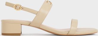 Charles & Keith Trifina Metallic-Accent Slingback Sandals