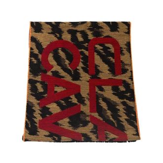 Cavalli Bufanda con Logo y Estampado Animalier - Accessories - Hombre - Marr&oacute;n - ONE SIZE