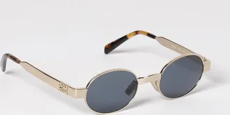 Miu Miu Occhiali da sole in metallo con montatura arrotondata e logo
