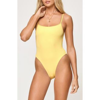 L*Space Holly Rib One-Piece Swimsuit in Daisy at Nordstrom Rack, Size X-Small