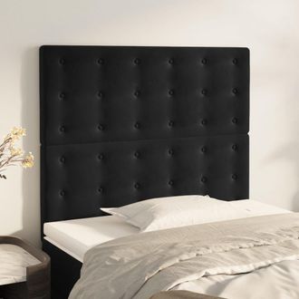 vidaXL Cabeceros 2 Unidades De Terciopelo Negro 90x5x78/88 Cm Vidaxl