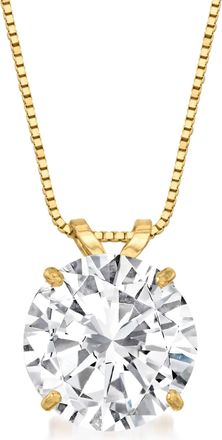 Ross-Simons CZ Solitaire Necklace in 14kt Yellow Gold
