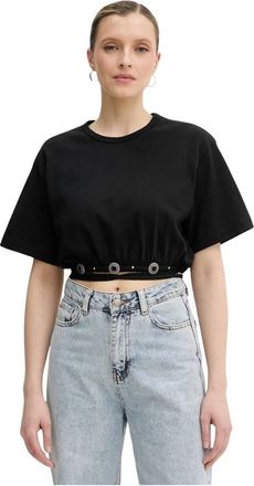 Pinko Ariano T-shirt - Dames - T-shirts - Zwart - L - Katoen - Tops