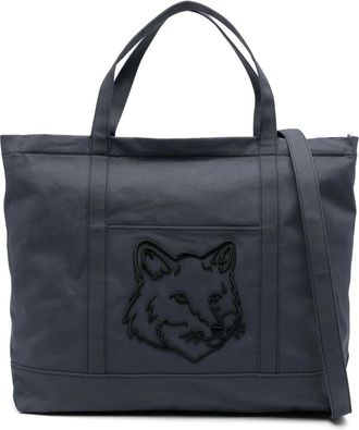 Maison Kitsuné Borsa tote in cotone - Blu