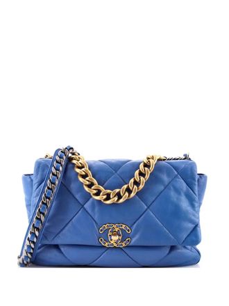 Chanel 19 Flap Bag Quilted Leather Large crossbody bag - Blu