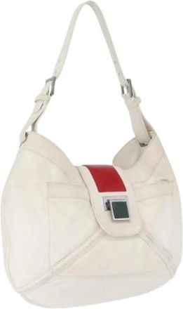 Loewe Pre-owned Shoulder Bags, female, White, Size: ONE SIZE Pre-owned Leather Shoulder Bag
