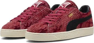 Puma Suede Flock Sneaker in Red Rhythm/Intense Red at Nordstrom, Size 8.5