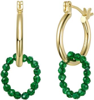 Rachel Glauber 14K Plated Beaded Earrings