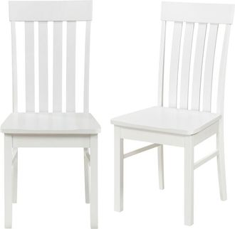 Costway Dining Chairs Set of 2 Dining Room Chairs with Hollowed Backrests-White