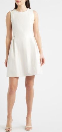 Anne Klein Seamed Fit & Flare Dress in White Dove at Nordstrom, Size 12