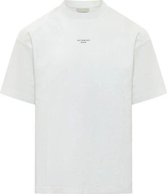 Dr&ocirc;le de Monsieur Le T-Shirt Slogan Classique - Heren - T-shirts - Wit - XS - Katoen - Tops