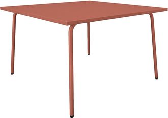 Vente-Unique Mesa de jard&iacute;n cuadrada de 120 cm en metal - Terracota - MIRMANDE de MYLIA