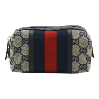 Gucci Pre-owned Mini Bags, female, Beige, Size: ONE SIZE Pre-owned GG Canvas Pouch