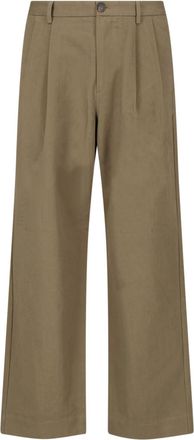 Paul Smith Green Tailored Cotton Straight-Leg Pants
