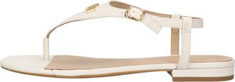Ralph Lauren Schoenen, Dames, Wit, 40 EU, Leer, Everley 2 Flat Sandal