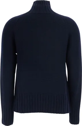 Max Mara Womens Sweater Mantova Blue Wool Tops Top