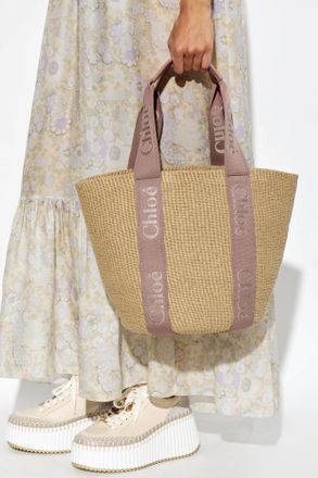 Chlo&eacute; Woody Large Bag, Womens, Beige