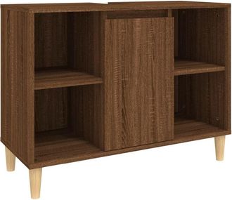 vidaXL Armario de lavabo madera contrachapada roble marrón 80x33x60 cm Vidaxl