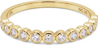 MAX + STONE Solid 10k Yellow Gold Lab Grown Diamond Bezel Half Eternity Ring