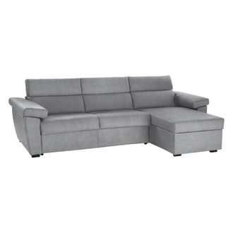 Dmora Sof&aacute; Fijo Con Chaiselongue Ceto, Desenfundable, Reversible, Hecho En Italia, Hidr&oacute;fugo, Multiposici&oacute;n, 285x160 Cm, Gris