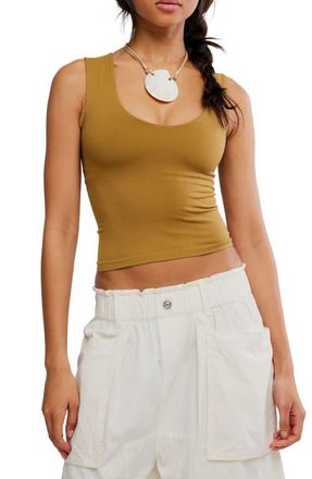 Free People Clean Lines Seamless Crop Muscle Tank in Beehive at Nordstrom, Size X-Small