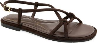 Kenneth Cole Paria Flat Slingback Sandal in Chocolate Suede at Nordstrom, Size 8.5