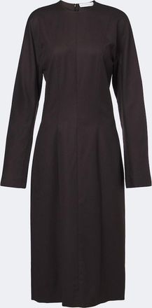 Stella McCartney Abito midi in flanella di lana pliss&eacute;