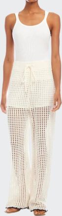 Fifteen Twenty Gianna Crochet Pants In Off White/navy