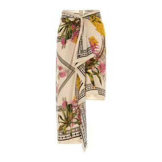 Blumarine Midi Skirts, female, Multicolor, Size: 2XS 2G281A Print Twill Skirt