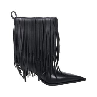 Balenciaga Heeled Boots, female, Black, Size: 10 US Avenue Fringe Bootie