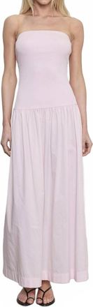 Enza Costa Cotton Bandeau Dress In Cherry Blossom