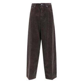 Haikure Bethany Velvet Pier Wide Leg Jeans - Dames - Jeans - Bruin - Maat: W30 Velours