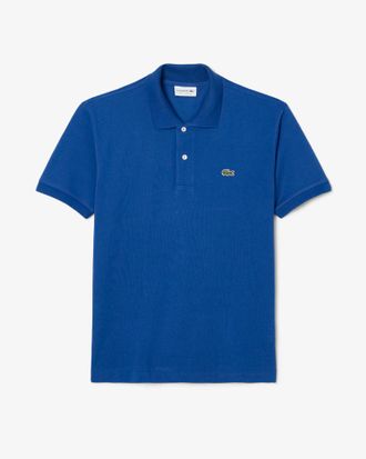 Lacoste Mens Polo Shirt Sax Blue Cotton - Size Medium