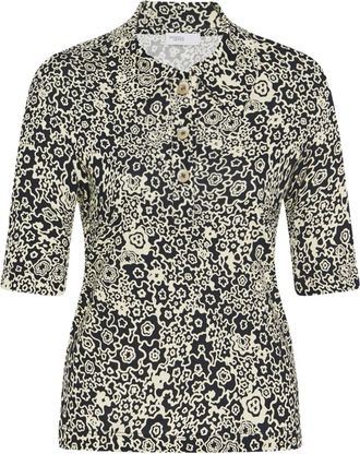 Rosetta Getty Polo a fiori - Nero