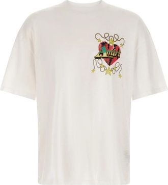 Amiri Heart T-Shirt - Heren - T-shirts - Wit - M - Katoen - Tops